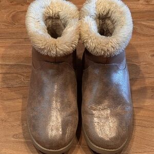 Cat & Jack Brown and Cream Cozy Comfort Boots